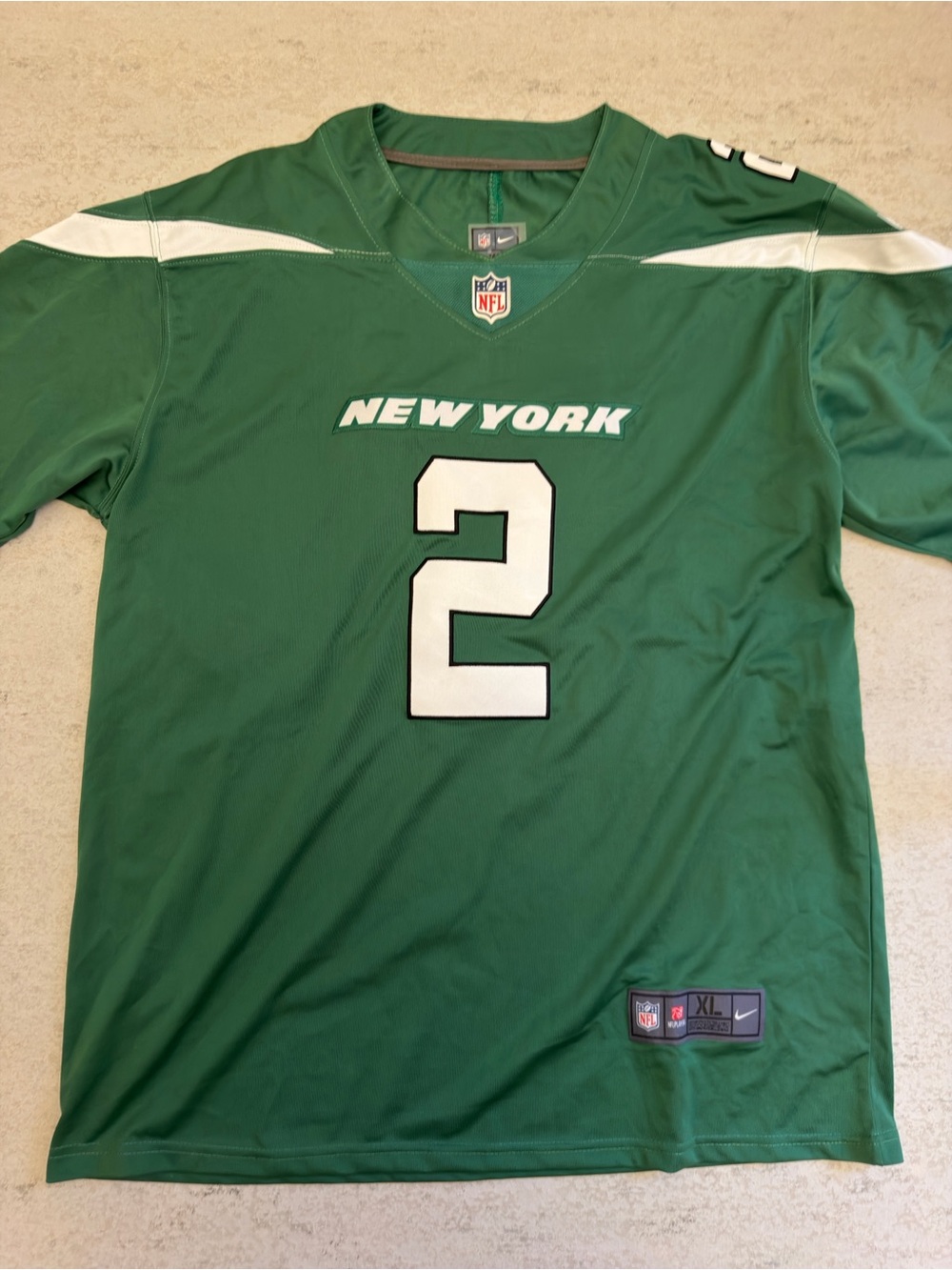 New York Jets Jersey Mens XL Zach Wilson #2 Nike Football NFL On Field Green